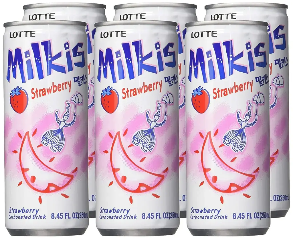 Lotte Milkis Soft Soda Variety Favor (Strawberry, Pack of 6)