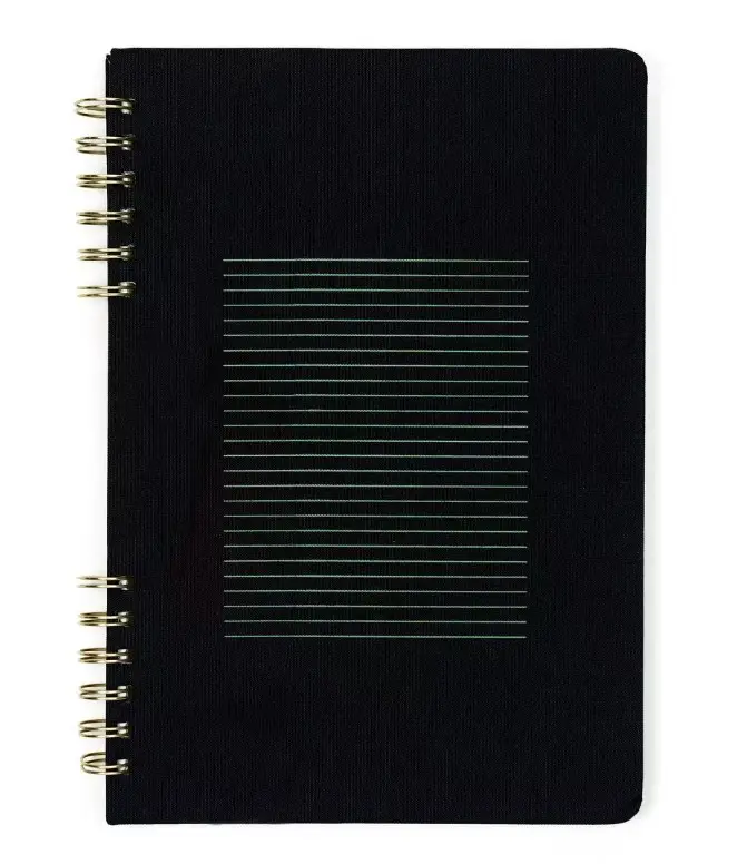 Altitude 160pg College Ruled Journal 10.5"x7.25" Split Wire Black