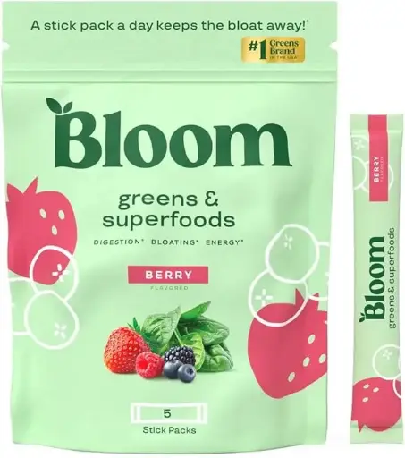 Bloom Nutrition Superfood Greens Powder Stick Packs