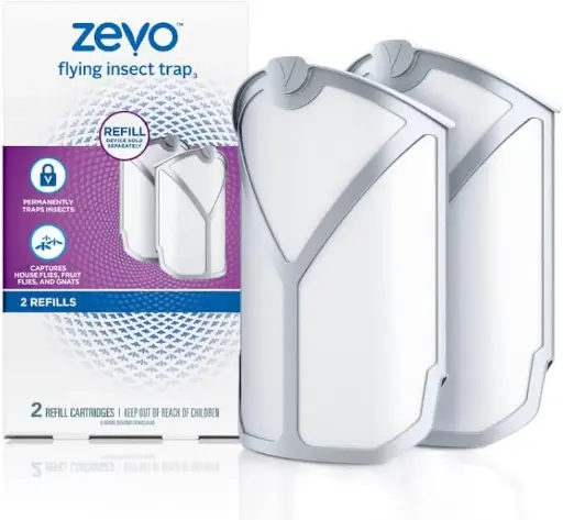 [https://www.amazon.com/Zevo-Attracts-Mosquitoes-cartridges-Separately/dp/B0B866CWSV] Zevo Flying Insect Trap Refill Kit Attracts and Traps Insects like Fruit Flies