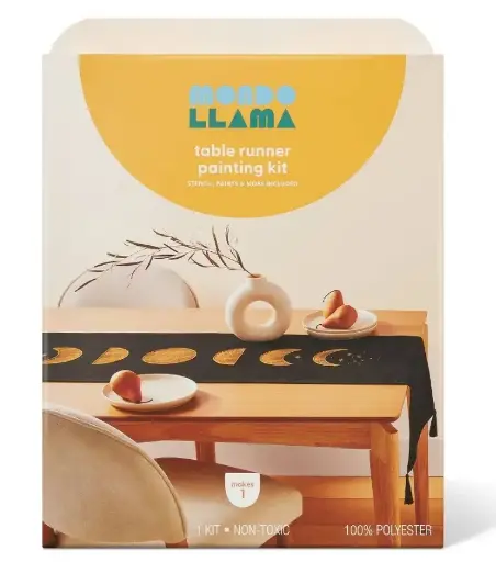 Mondo Llama Celestial DIY Table Runner Painting Kit Stencils