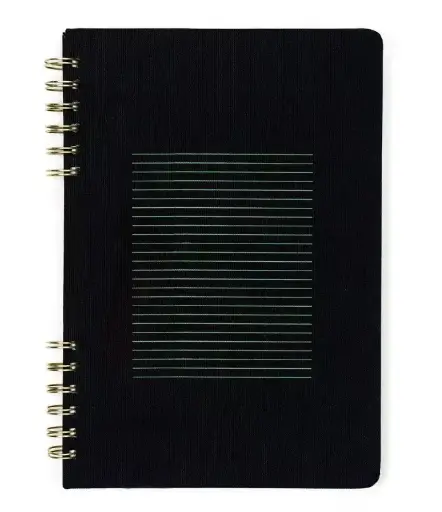 Altitude 160pg College Ruled Journal 10.5"x7.25" Split Wire Black