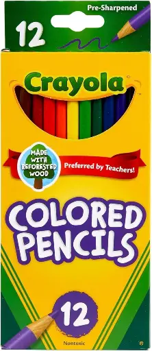 Crayola 68-4012 Colored Pencils, 12-Count, Assorted Colors  - Caja rota
